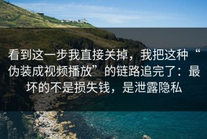 看到这一步我直接关掉，我把这种“伪装成视频播放”的链路追完了：最坏的不是损失钱，是泄露隐私